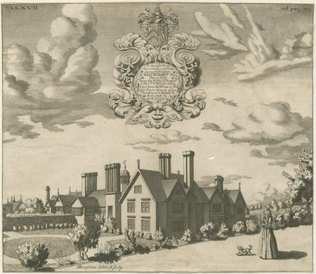 Detail of Blithfield Hall by Michael Burghers