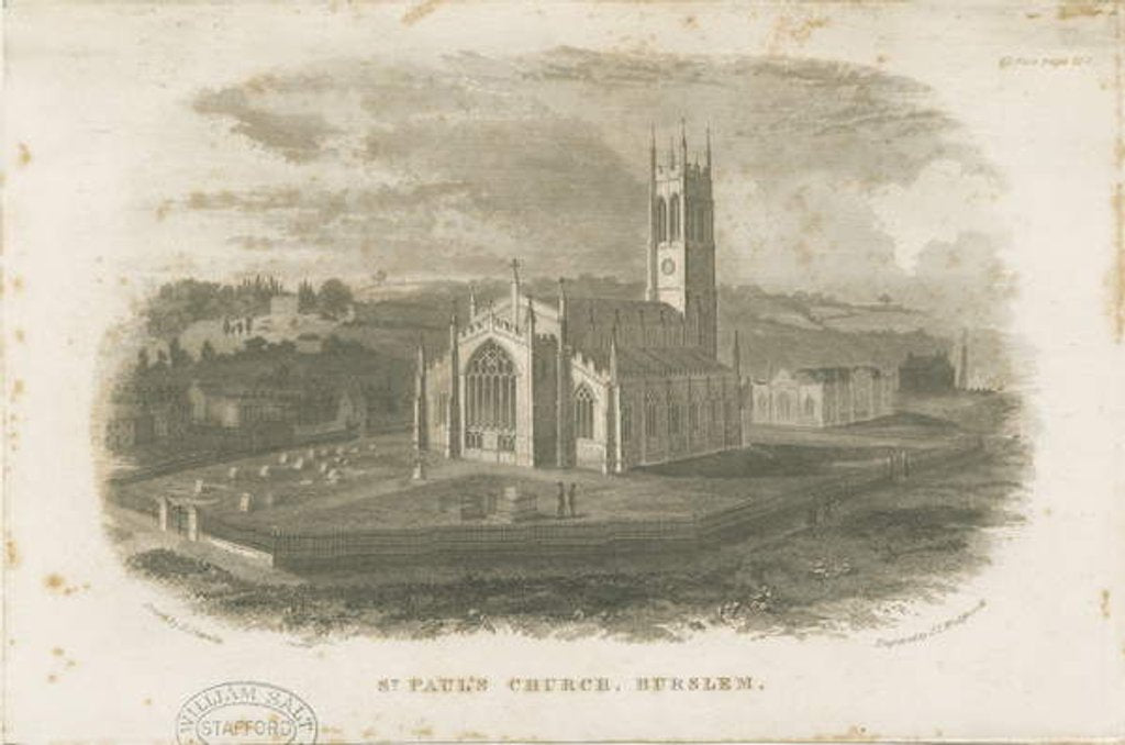 Detail of Burslem - St. Paul's Church by School English