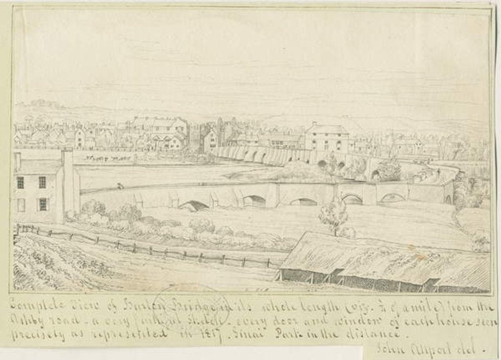 Detail of Burton-upon-Trent Bridge and Town by John Allport