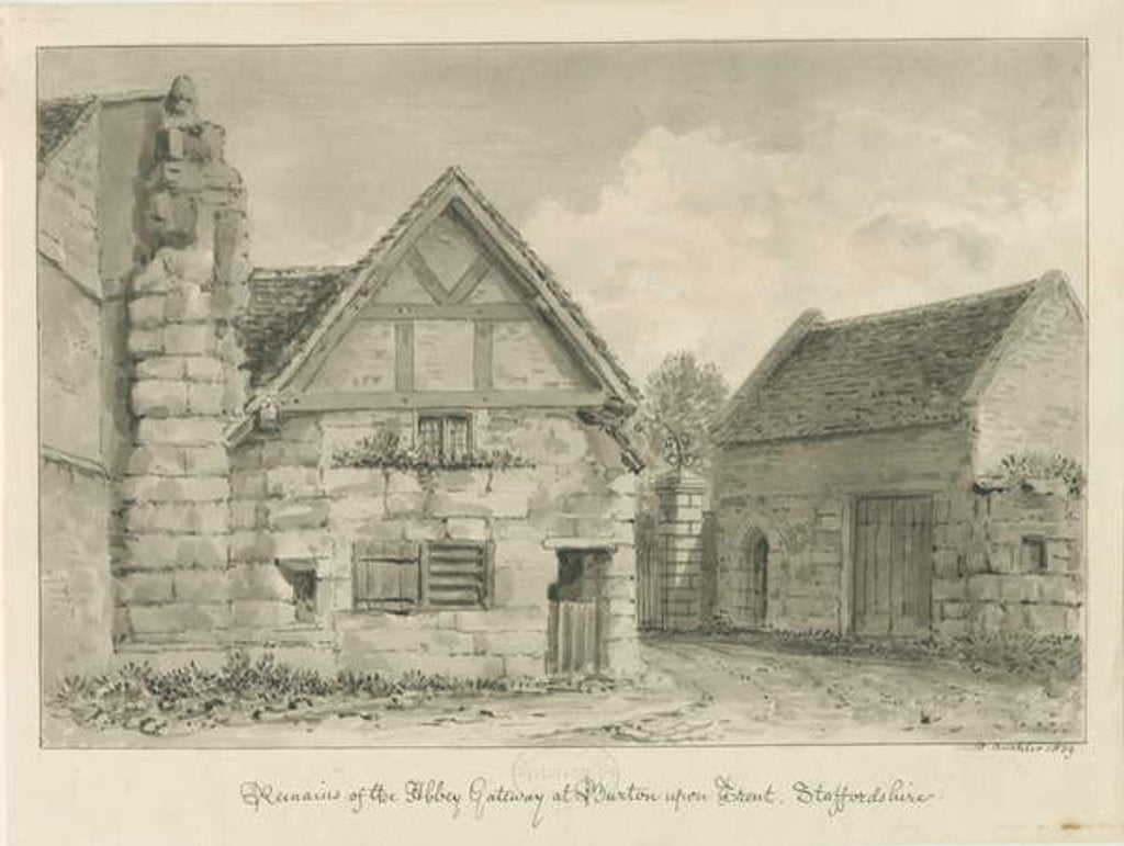 Detail of Burton-upon-Trent Abbey by John Buckler