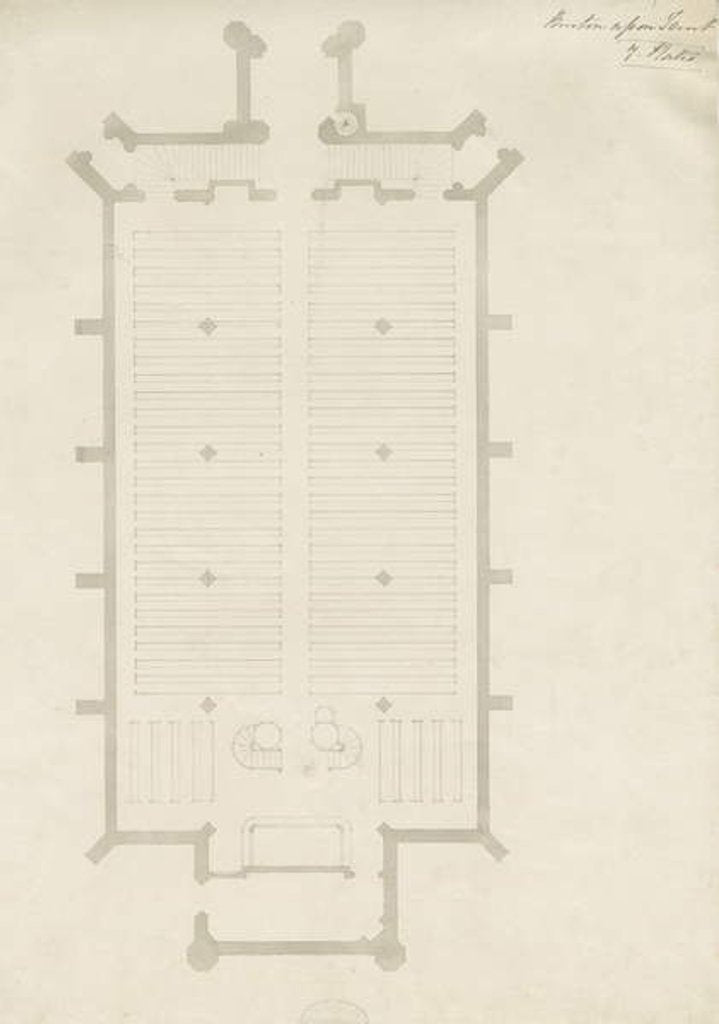 Detail of Burton-upon-Trent - Holy Trinity Church: drawing, nd [?1820s] by School English