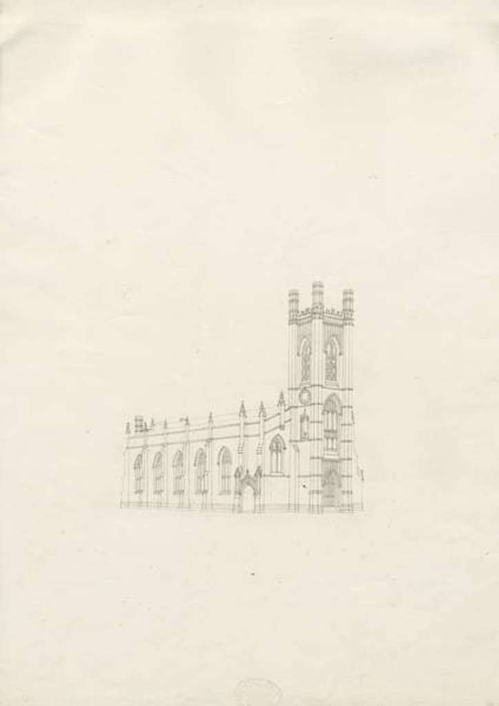 Detail of Burton-upon-Trent - Holy Trinity Church: drawing, nd [?1820s] by School English