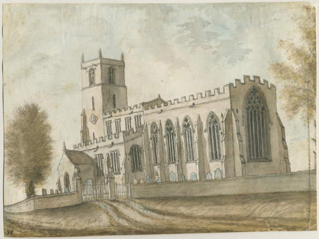 Detail of Checkley Church by Stebbing Shaw