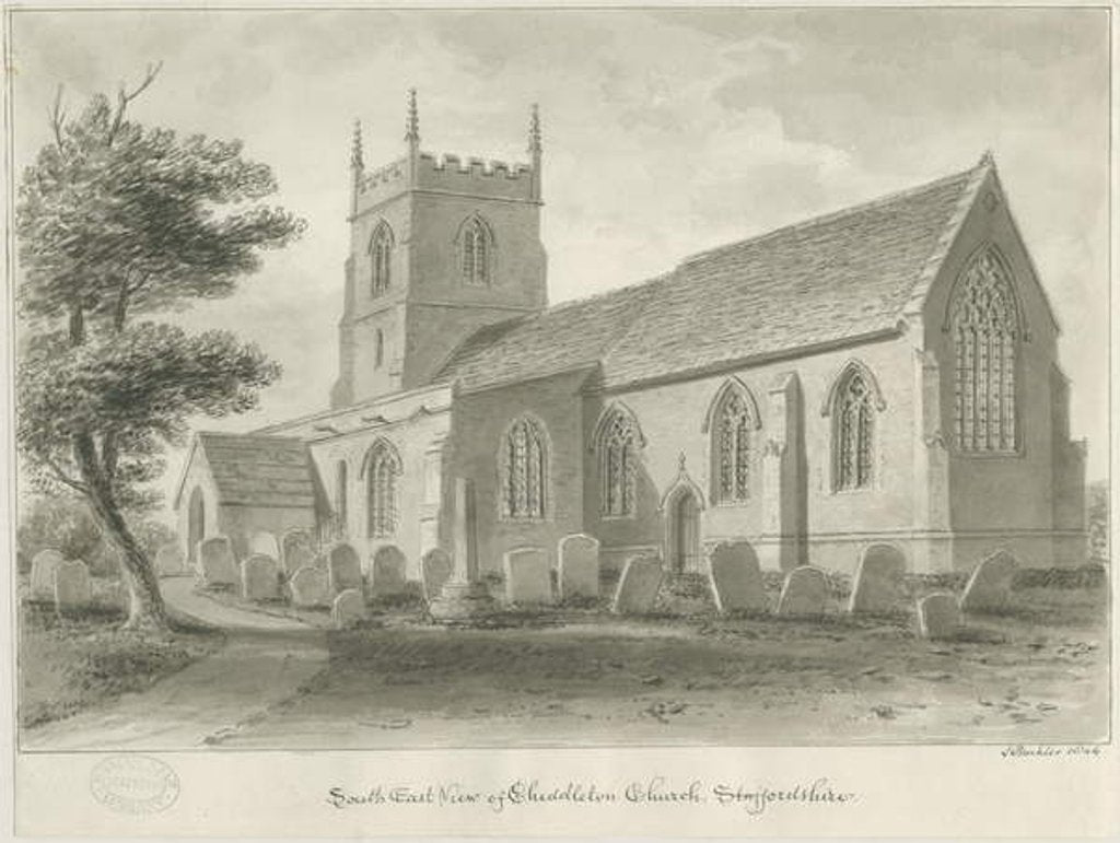 Detail of Cheddleton Church by John Buckler