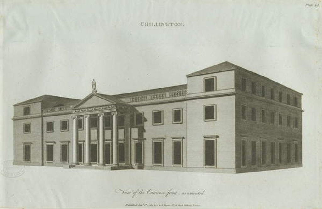 Detail of Chillington Hall: engraving, 1789 by John Soane