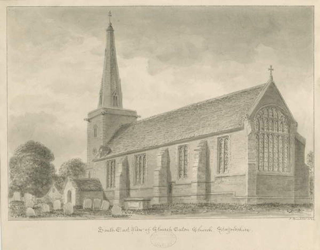 Detail of Church Eaton Church by John Buckler