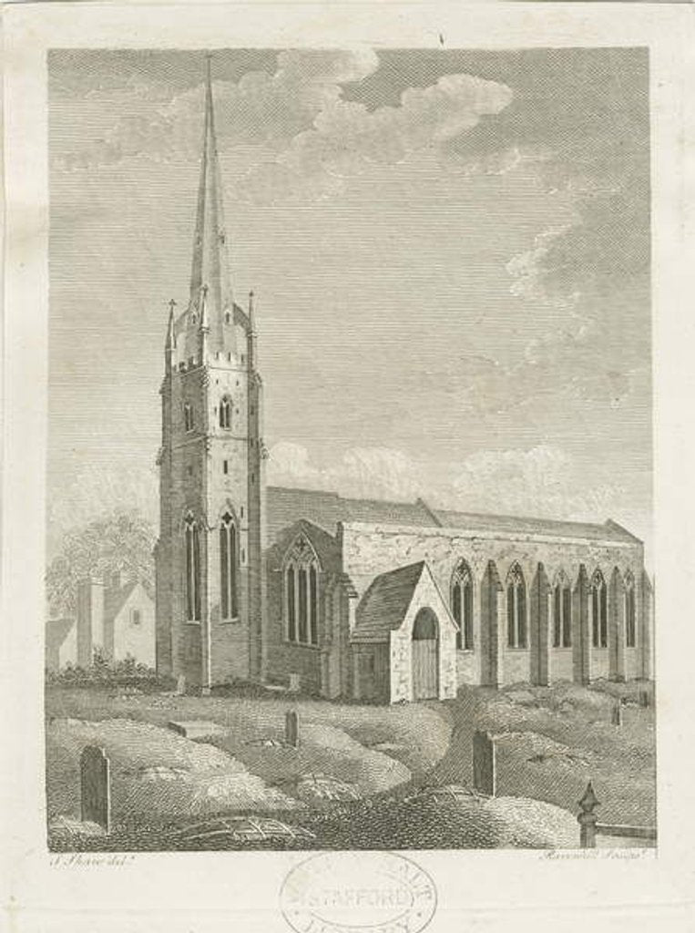 Detail of Clifton Campville Church: engraving, nd [c 1790] by Stebbing Shaw