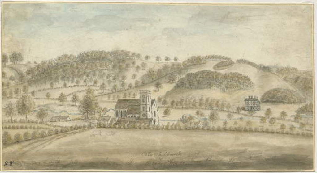 Detail of Colwich Church and Oakedge House by Stebbing Shaw