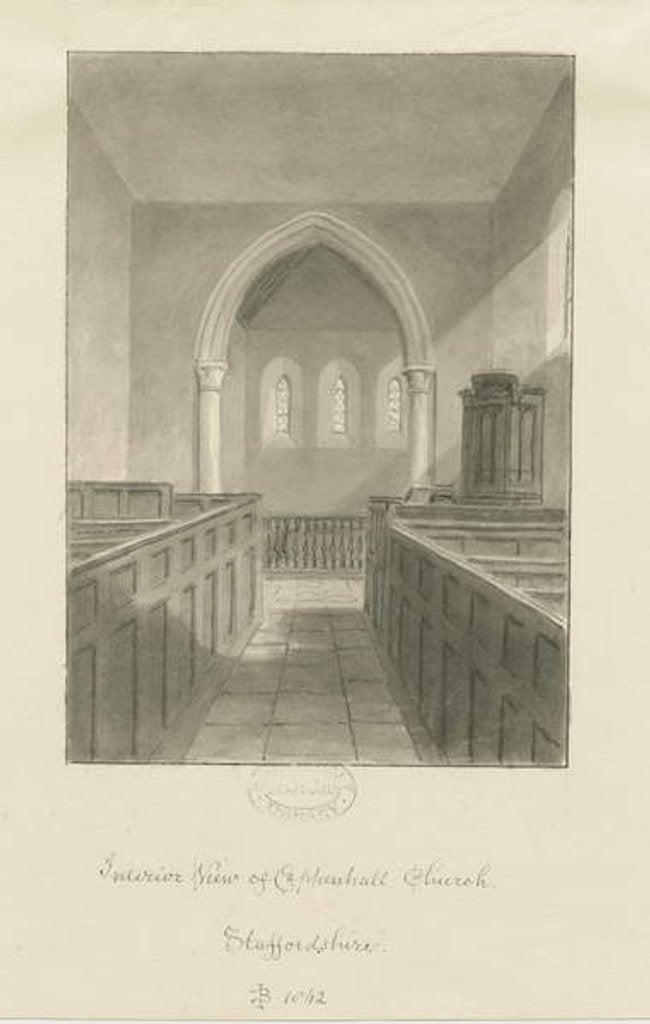 Detail of Interior of Coppenhall Church by John Buckler