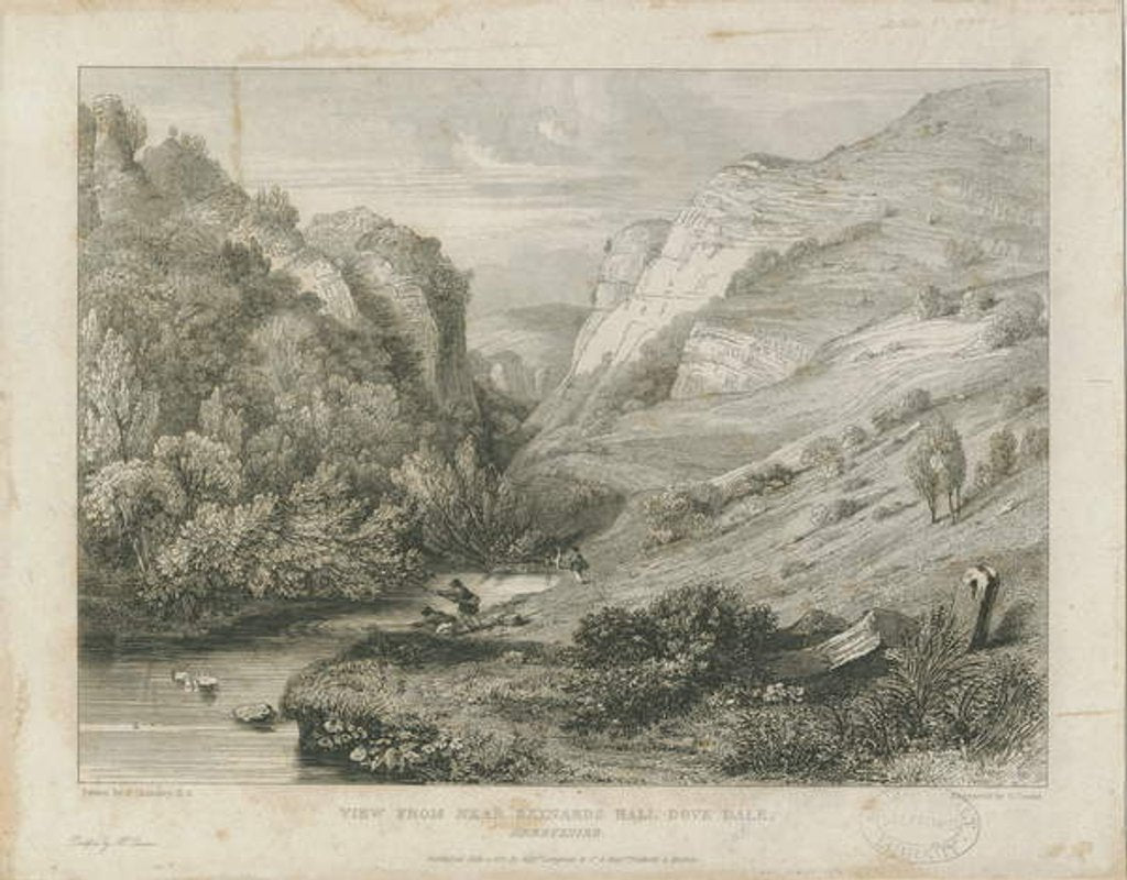 Detail of Dovedale - landscape by Francis Legatt Chantrey