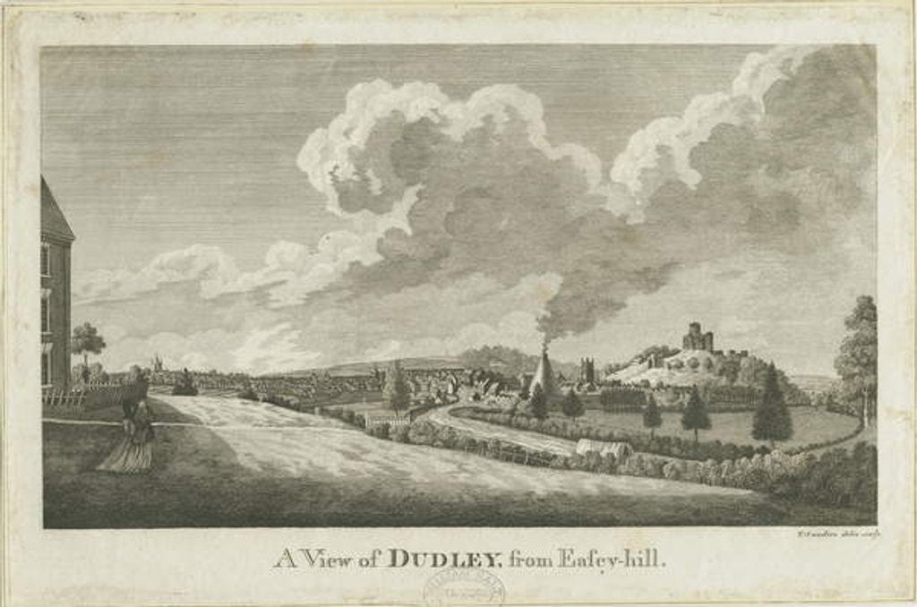 Detail of Dudley: copper-plate engraving by School English