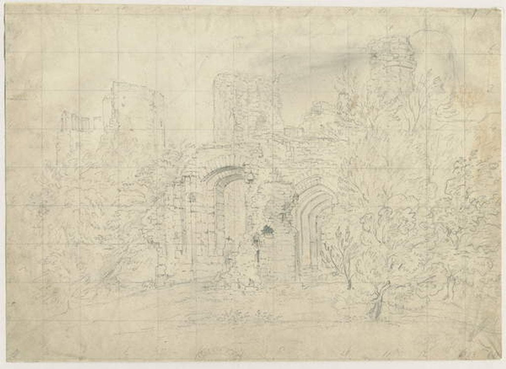 Detail of Dudley Castle - the Barbican: pencil drawing, nd [?19th cent] by School English