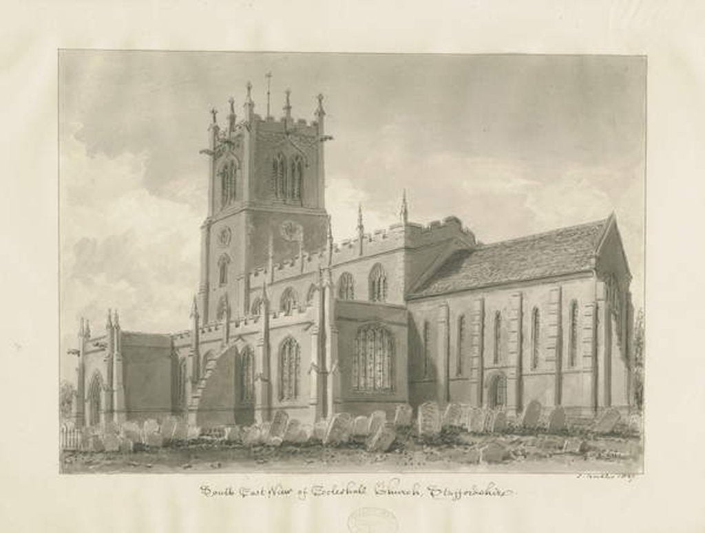 Detail of Eccleshall Church by John Buckler