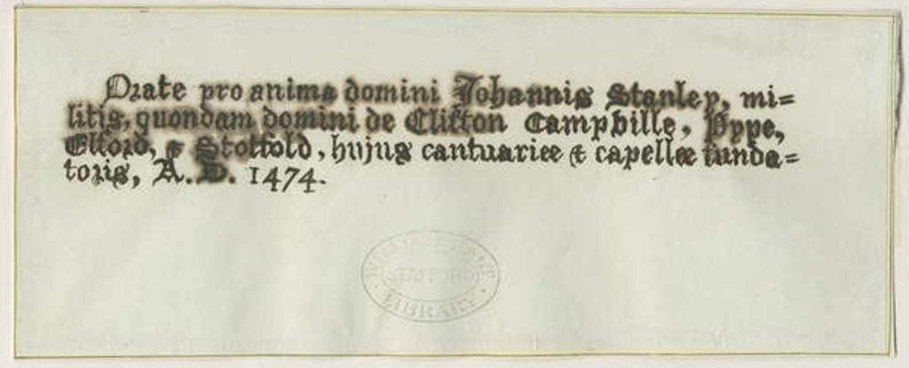 Detail of Elford Church - Tomb of Sir John Stanley by School English