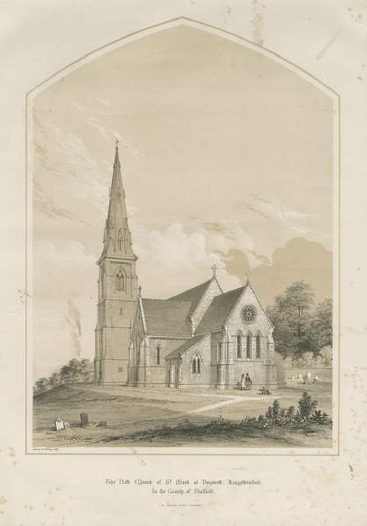 Detail of Pensnett Church - 'Church of St. Mark' by School English
