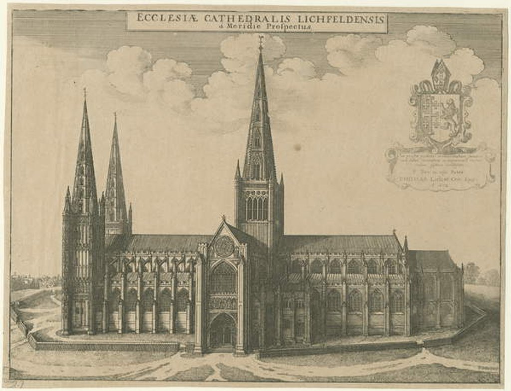 Detail of Lichfield Cathedral - South View by Wenceslaus Hollar