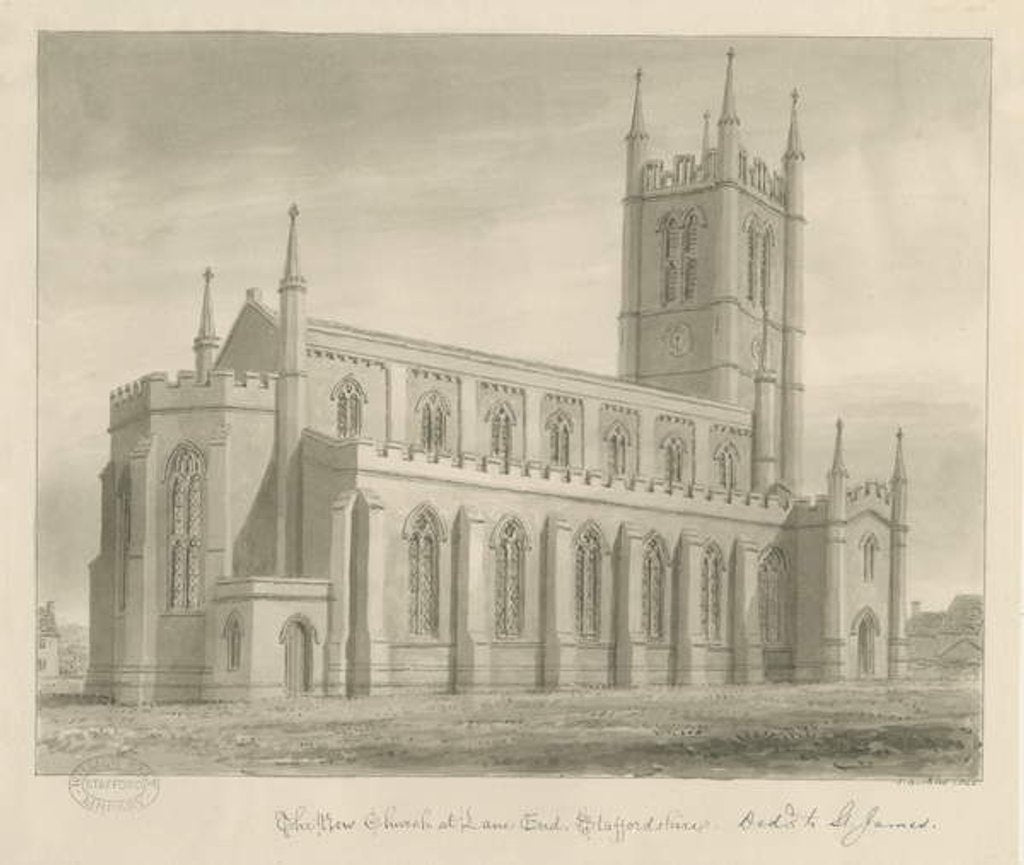 Detail of Lane End - New Church by John Buckler