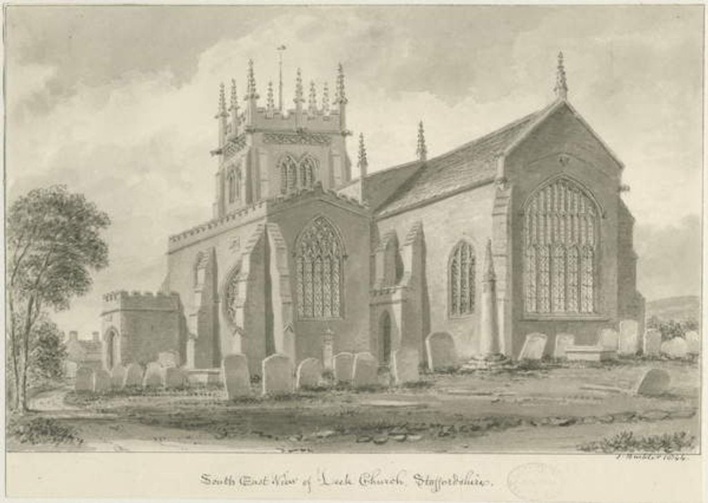 Detail of Leek Church by John Buckler