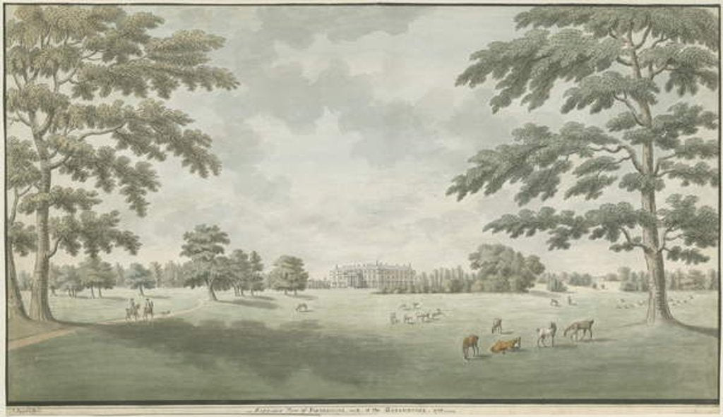 Detail of Fisherwick Hall: water colour drawing, 1786 by School English