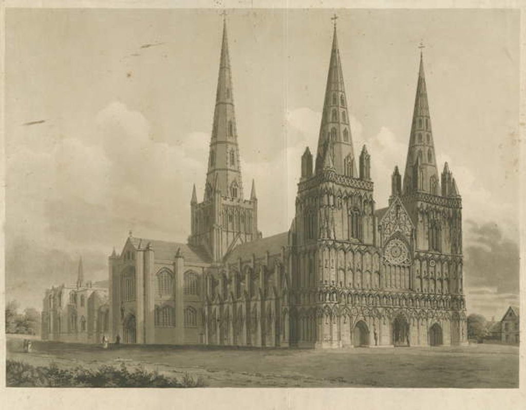 Detail of Lichfield Cathedral - North West View by John Buckler