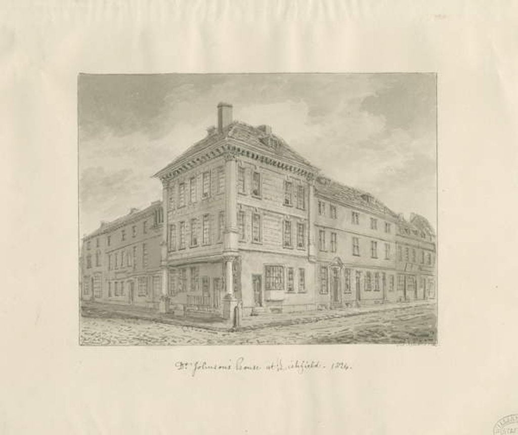 Detail of Lichfield - Birth-place of Dr. Johnson: sepia drawing, 1824 by John Chessell Buckler