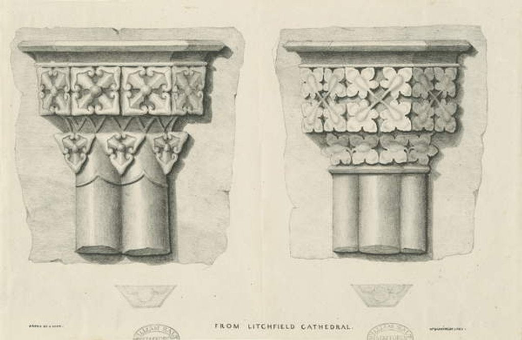 Detail of Interior of Lichfield Cathedral - Carved Foliage by School English