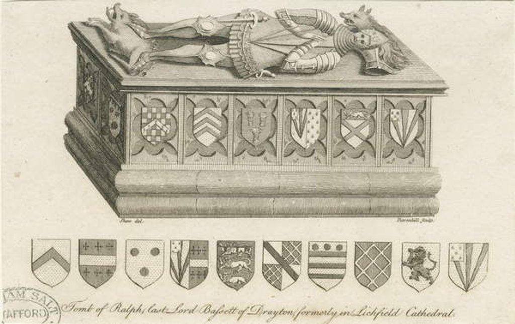 Detail of Lichfield Cathedral - Tomb of Lord Bassett by Stebbing Shaw