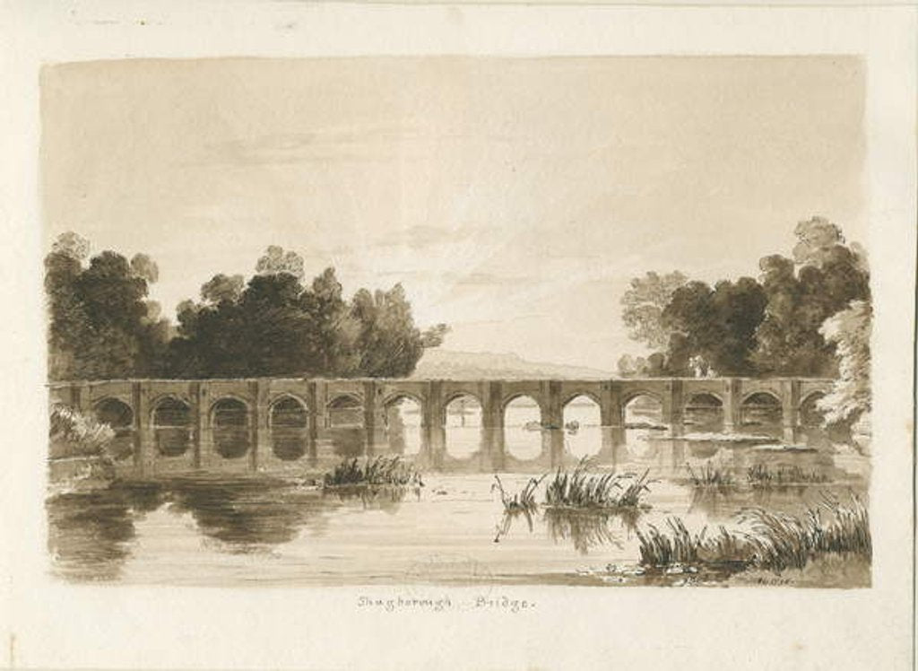 Detail of Shugborough Bridge: sepia drawing, 1836 by Thomas Peploe Wood