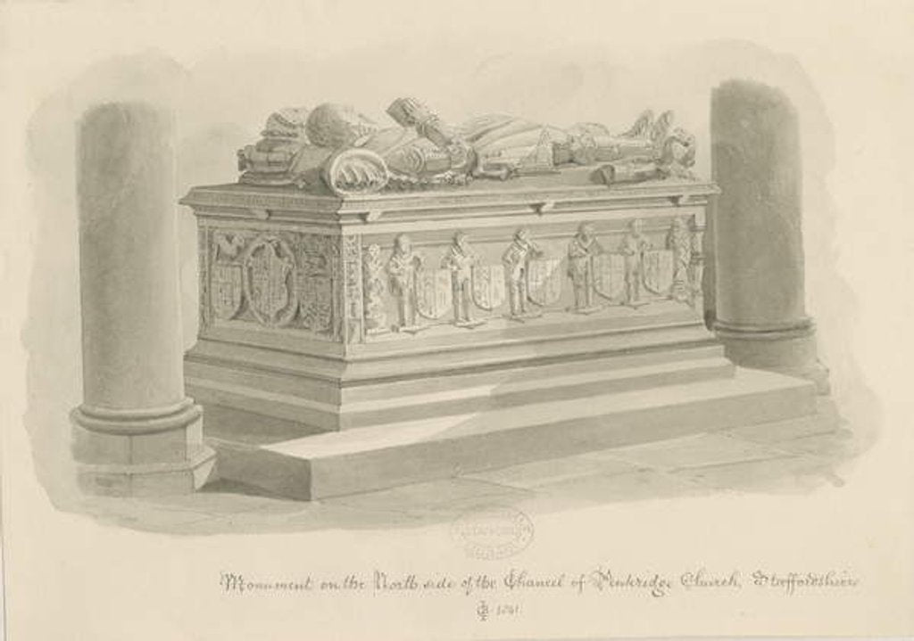 Detail of Penkridge Church - Tomb of [Sir Edward Littleton] by John Chessell Buckler