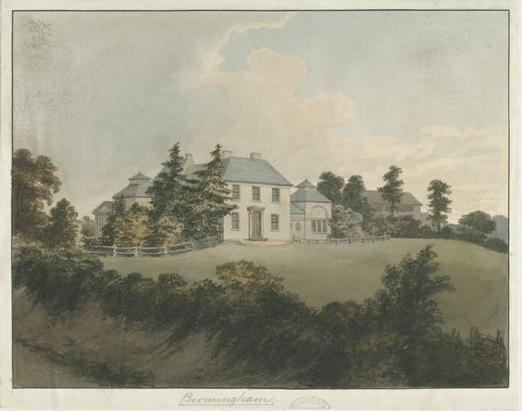 Detail of Soho - Francis Eginton's House: water colour painting by Francis Eginton