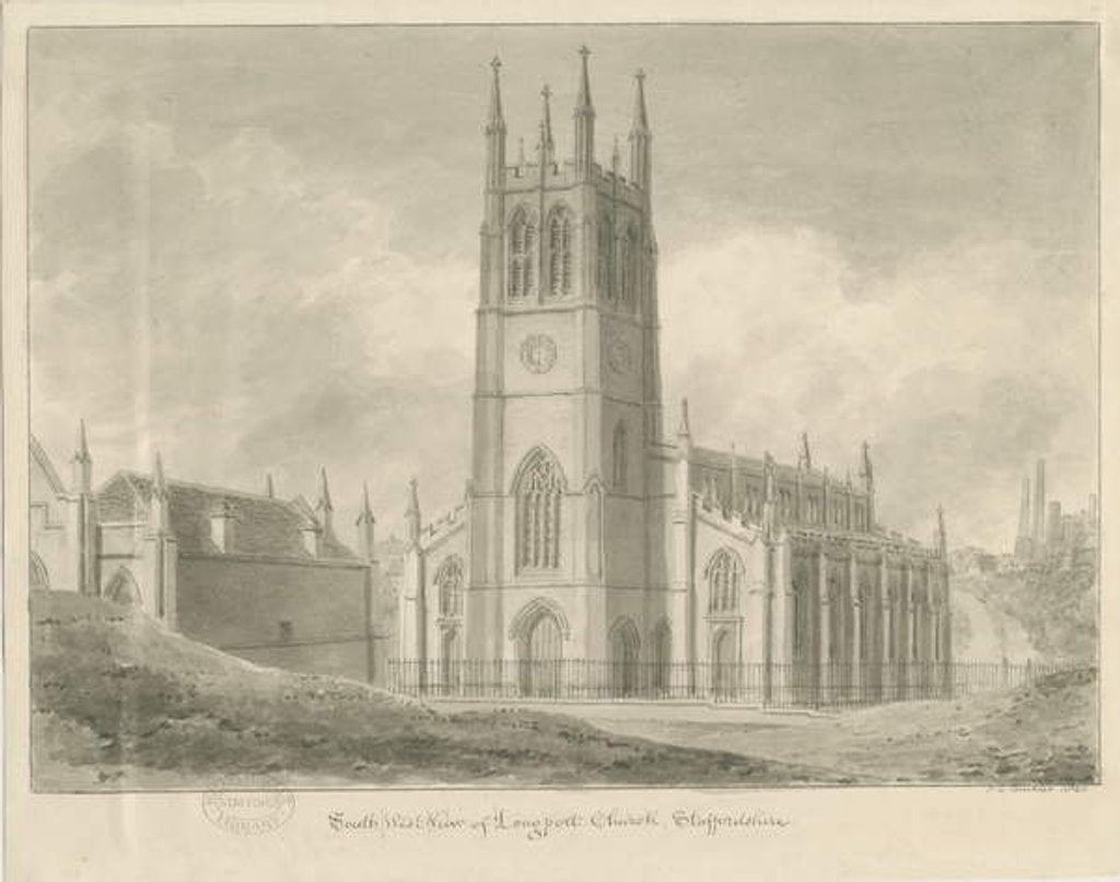 Detail of Longport Church -St. Paul's by John Chessell Buckler