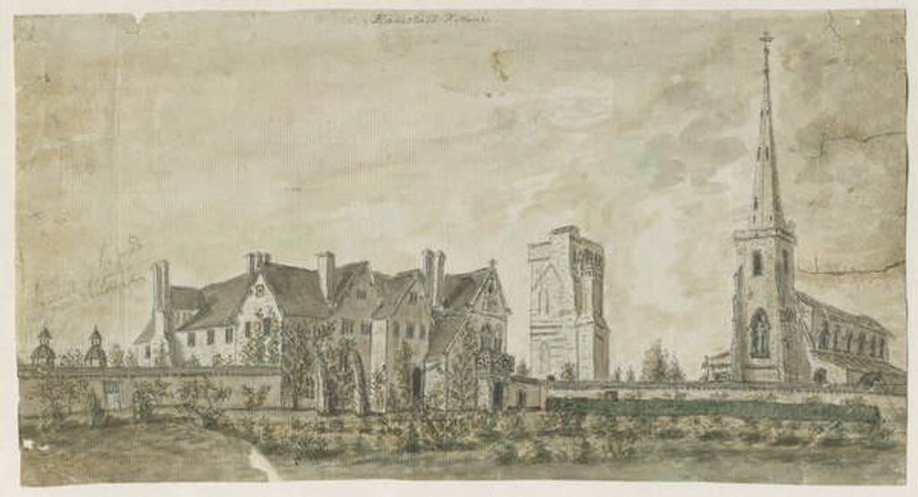 Detail of Hamstall Ridware - Church and Manor House by Stebbing Shaw