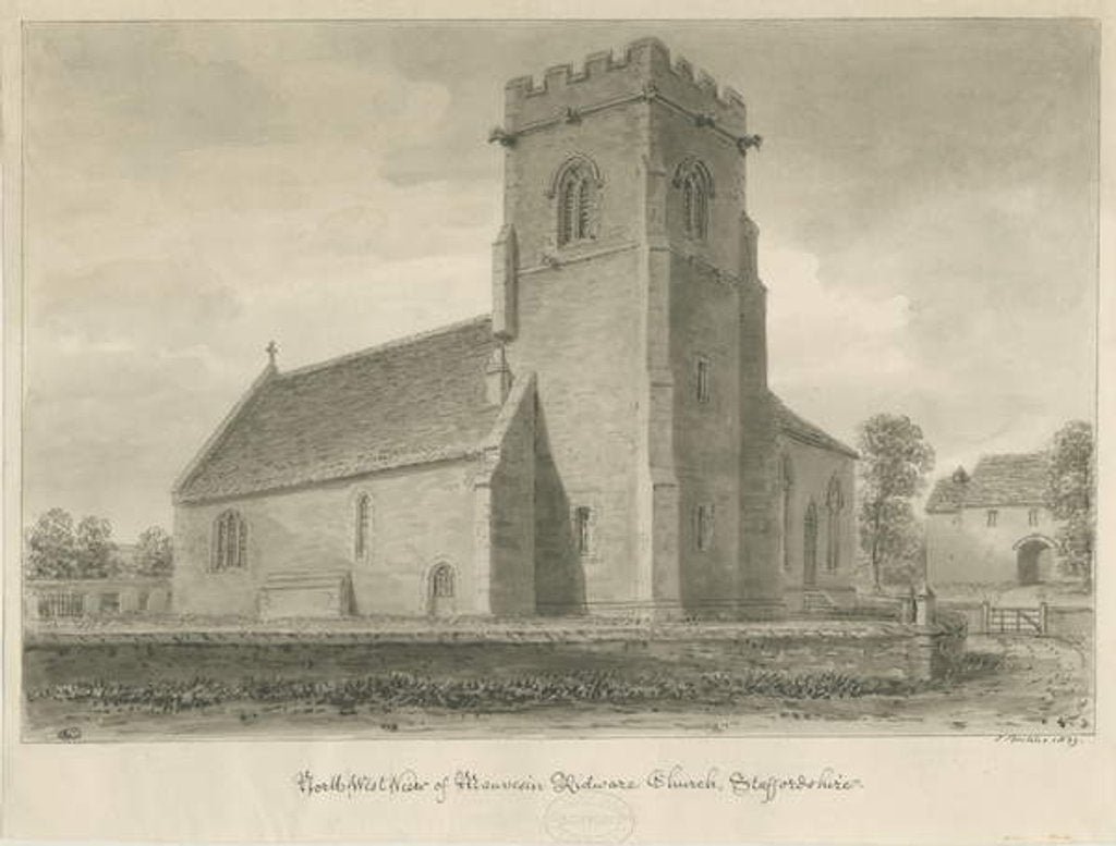 Detail of Mavesyn Ridware Church by John Buckler