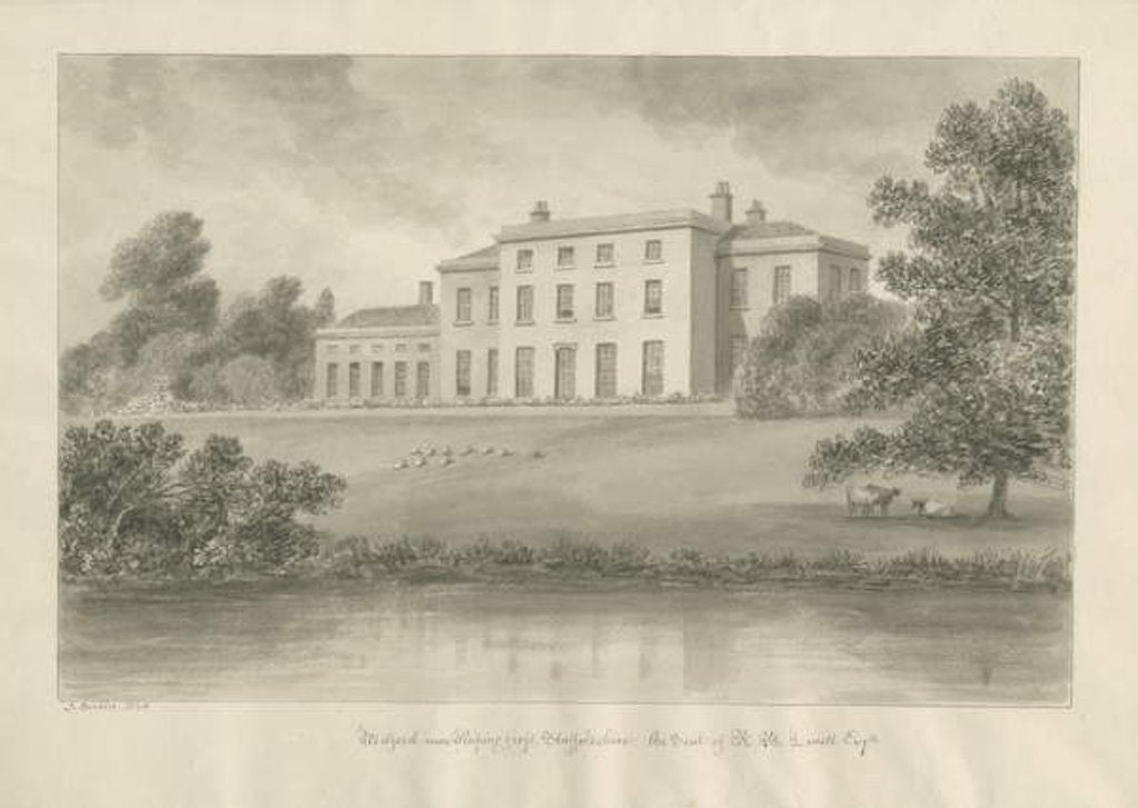 Detail of Milford House: sepia drawing, 1848 by John Buckler