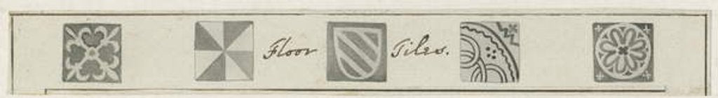 Detail of Mavesyn Ridware - Floor tiles in Mavesyn Mortuary Chapel by School English