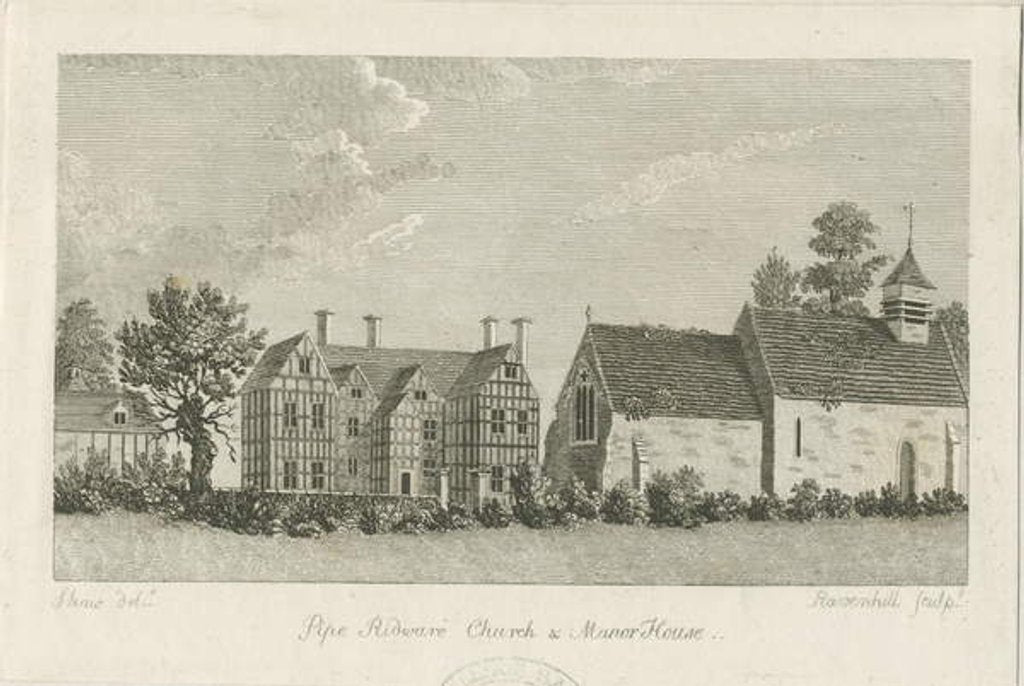 Detail of Pipe Ridware Church and Manor House by Stebbing Shaw