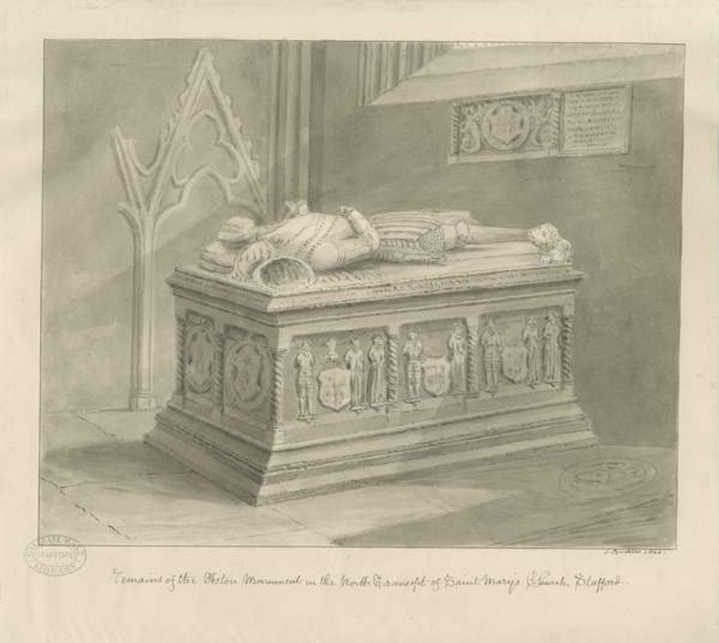 Detail of Stafford - Aston Monument in St. Mary's Church by John Buckler