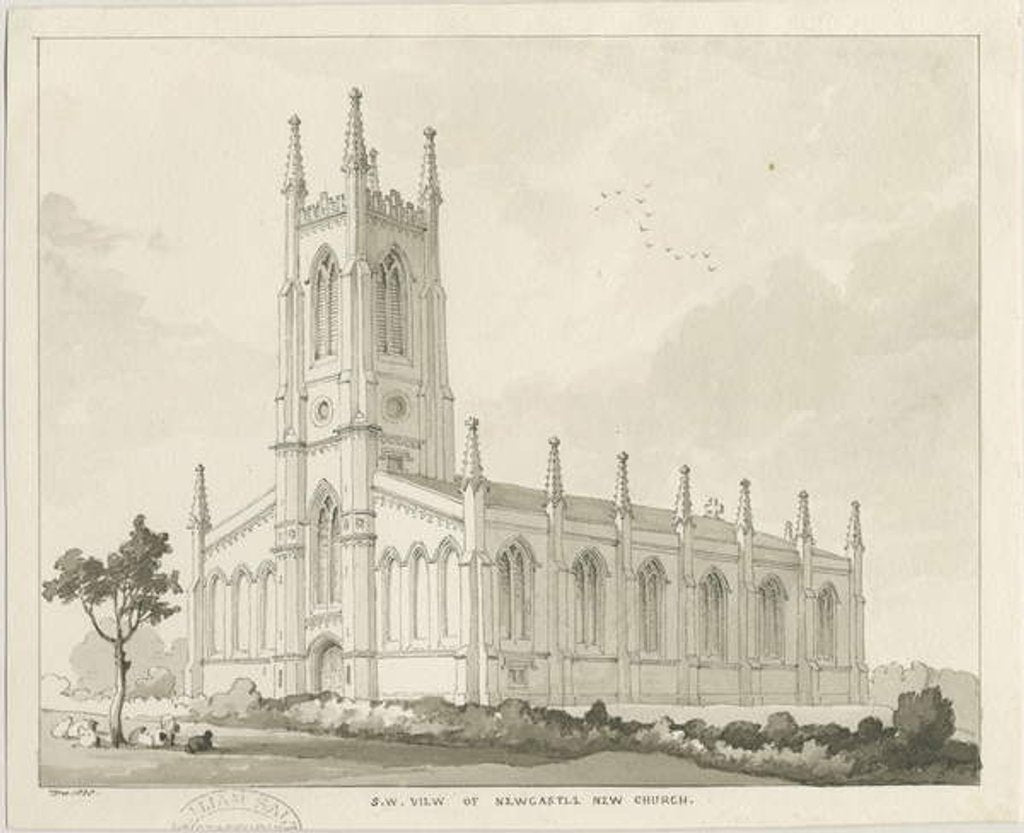 Detail of Newcastle-under-Lyme - 'St. George's' by Thomas Peploe Wood