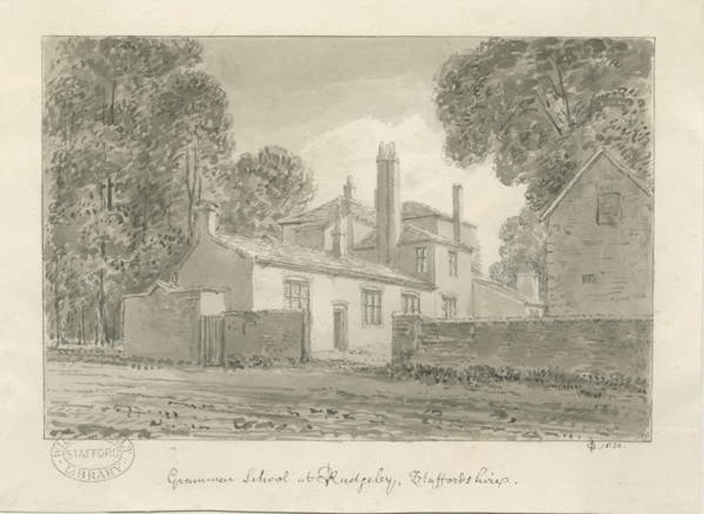 Detail of Rugeley Town - Grammar School, 1824 by John Chessell Buckler