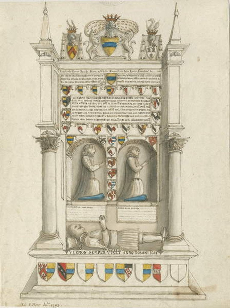 Detail of Sandon Church - Tomb of Sampson Erdeswicke by Stebbing Shaw