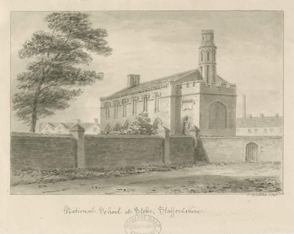 Detail of Stoke-upon-Trent - National School by John Buckler