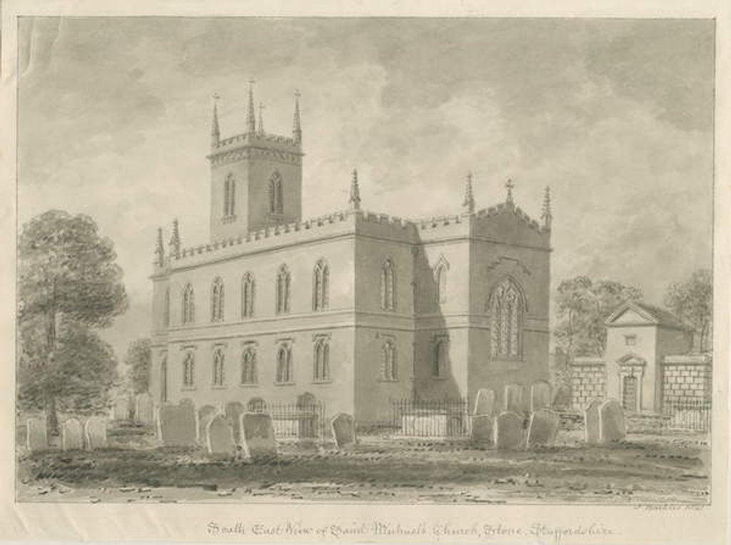 Detail of Stone Church - 'St. Michael's', 1841 by John Buckler