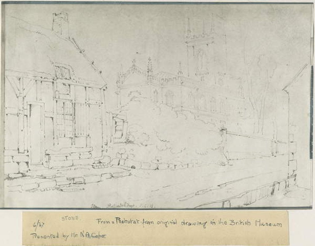 Detail of Stone Church: photostat, nd [c 1841] by John Chessell Buckler