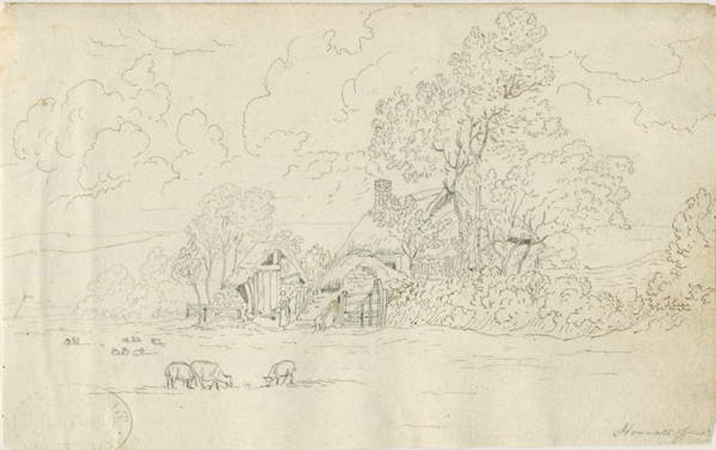 Detail of Stonnall Church: pen drawing, 20 Jun 1813 by Henry Curzon Allport