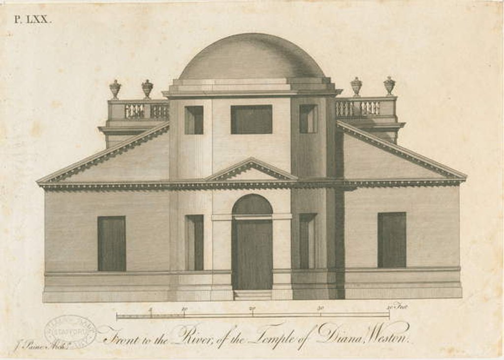 Detail of Weston-under-Lizard - The Temple of Diana: engraving, nd [c 1765-1770] by James Paine