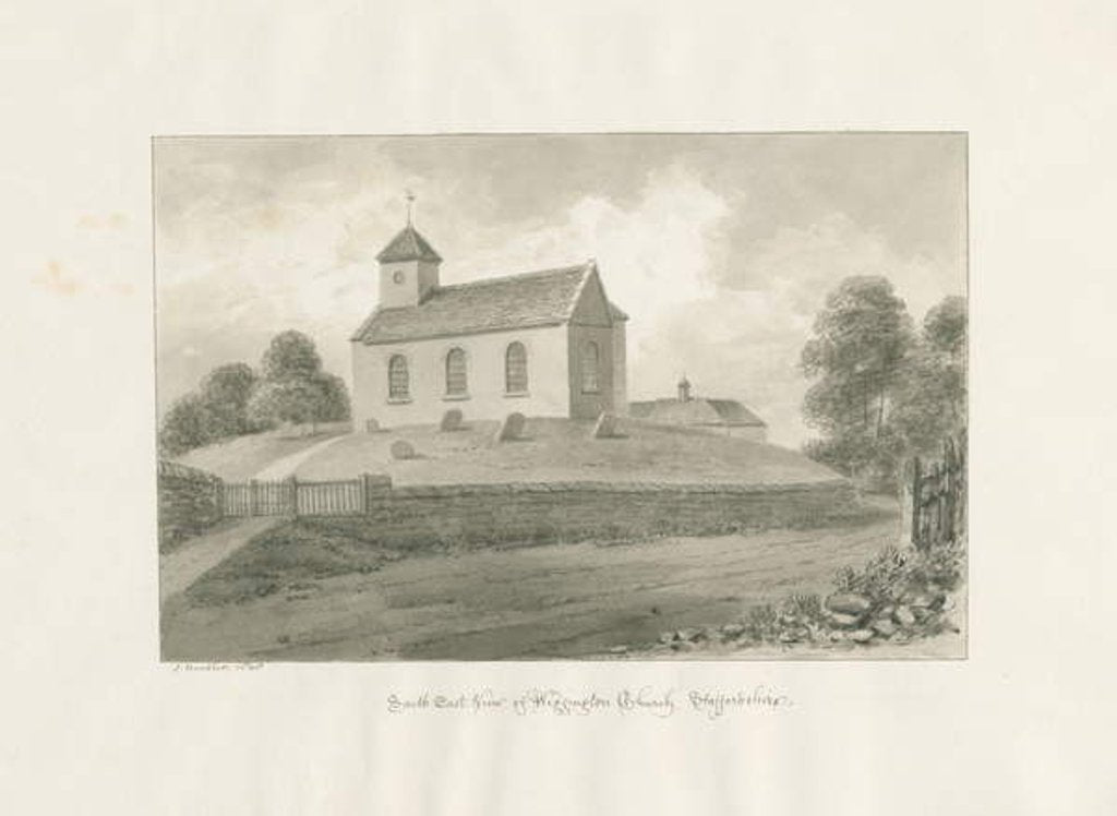 Detail of Wigginton Church: sepia drawing, 1848 by John Buckler