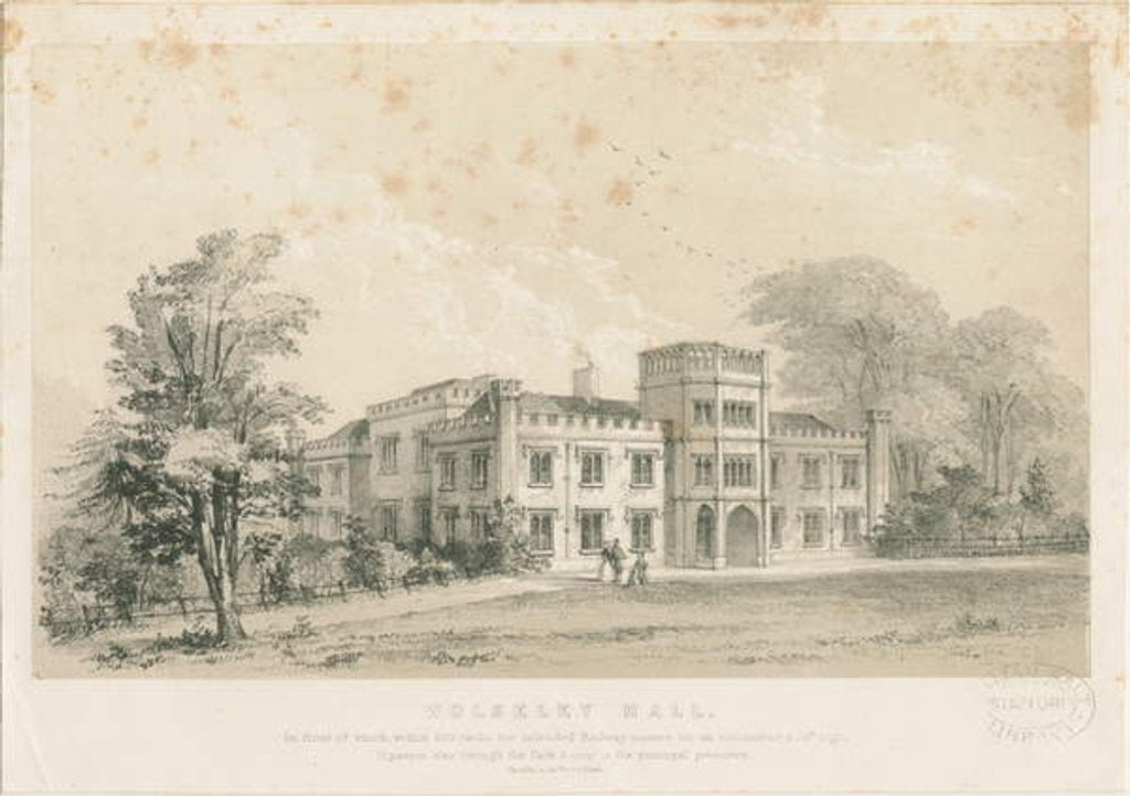 Detail of Wolseley Hall: steel engraving, nd [c 1830] by Louis Haghe