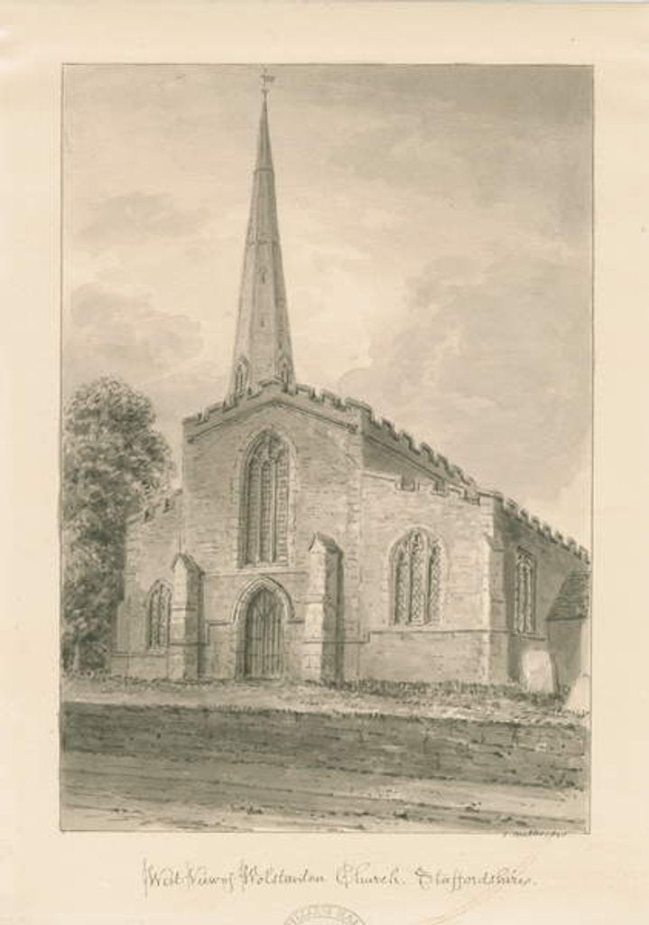 Detail of Wolstanton Church by John Buckler
