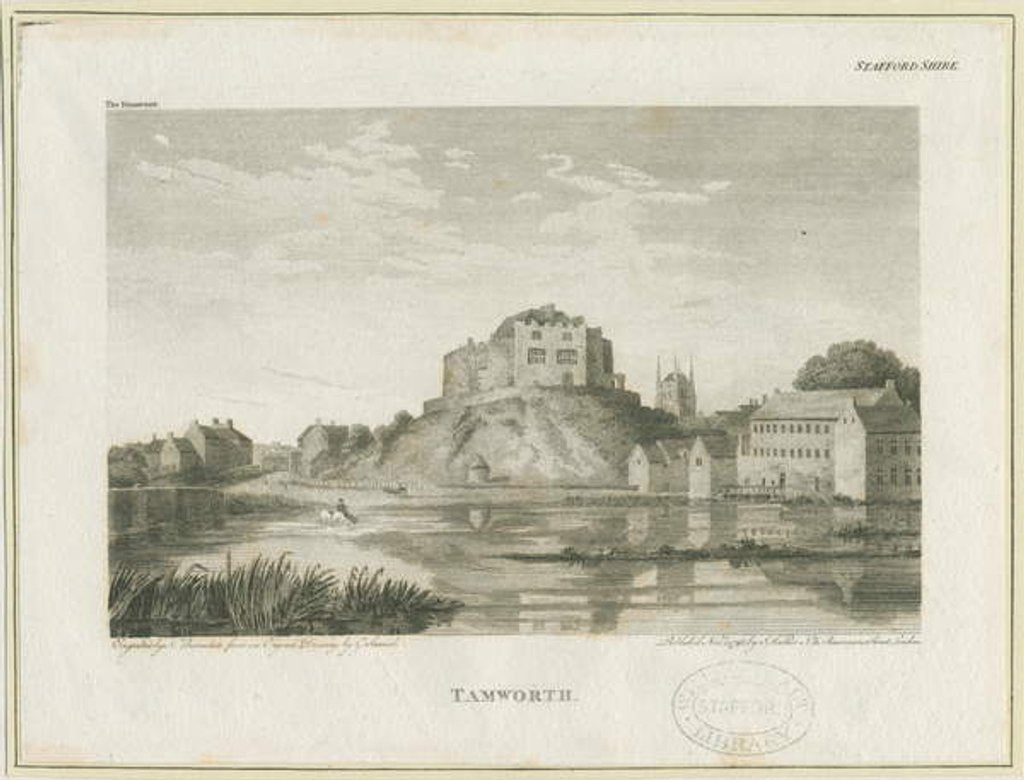 Detail of Tamworth Castle: engraving, nd [c 1798] by John Walker