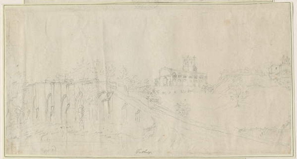 Detail of Tutbury Church and Castle - North East View by Stebbing Shaw